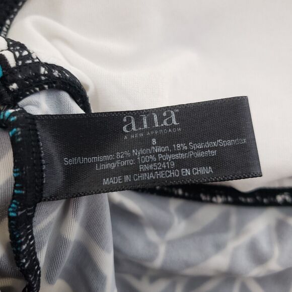 a.n.a. A New Approach Womens Tankini Sz 8 Padded Swim Tank Top Halter Front Tie - Picture 7 of 10